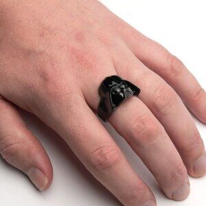 Star Wars™ Black Plated 3D Darth Vader Ring Stainless Steel Unisex